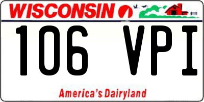 WI license plate 106VPI