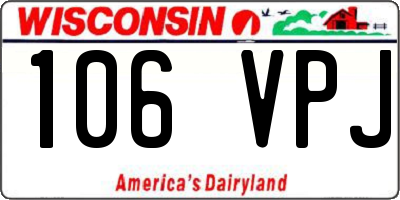 WI license plate 106VPJ