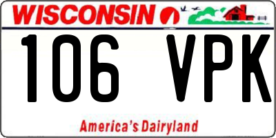WI license plate 106VPK