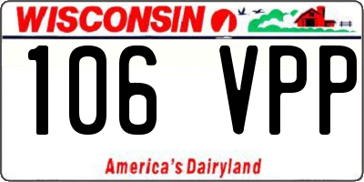 WI license plate 106VPP