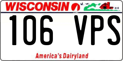 WI license plate 106VPS