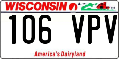 WI license plate 106VPV