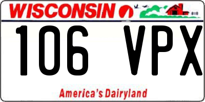 WI license plate 106VPX