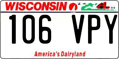 WI license plate 106VPY