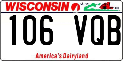 WI license plate 106VQB