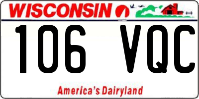 WI license plate 106VQC