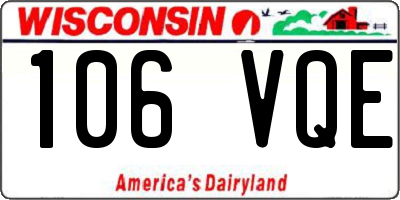 WI license plate 106VQE