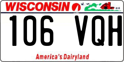 WI license plate 106VQH