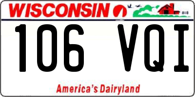 WI license plate 106VQI