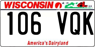 WI license plate 106VQK