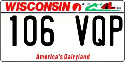 WI license plate 106VQP