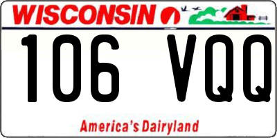 WI license plate 106VQQ