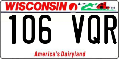 WI license plate 106VQR