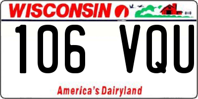 WI license plate 106VQU
