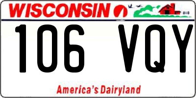 WI license plate 106VQY