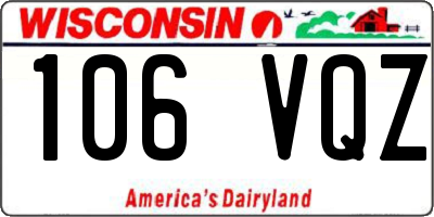WI license plate 106VQZ