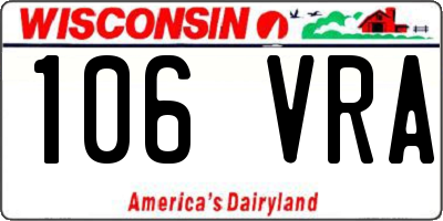 WI license plate 106VRA
