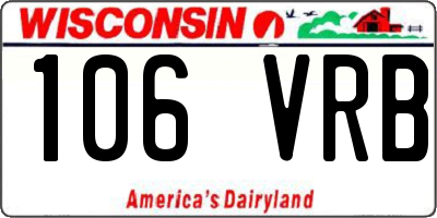 WI license plate 106VRB