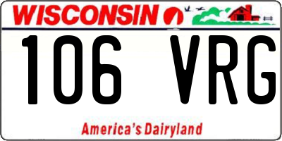 WI license plate 106VRG
