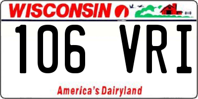 WI license plate 106VRI