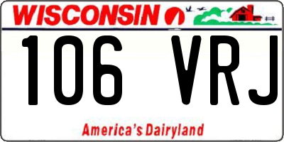 WI license plate 106VRJ