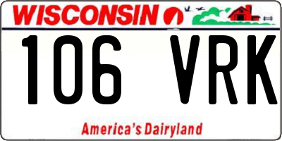 WI license plate 106VRK