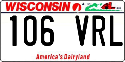 WI license plate 106VRL