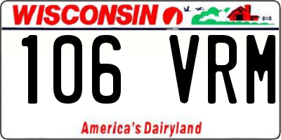 WI license plate 106VRM