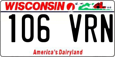 WI license plate 106VRN