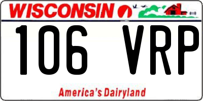 WI license plate 106VRP