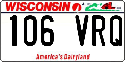WI license plate 106VRQ