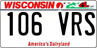 WI license plate 106VRS