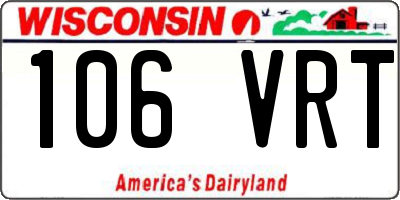 WI license plate 106VRT