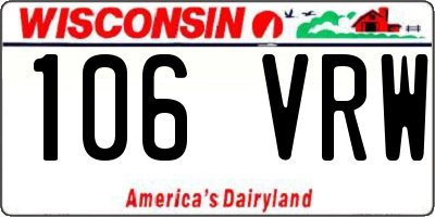 WI license plate 106VRW