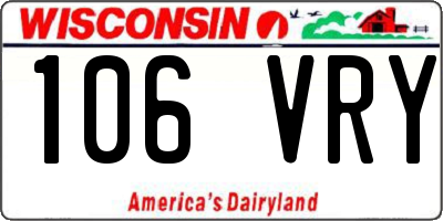 WI license plate 106VRY