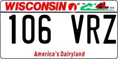 WI license plate 106VRZ