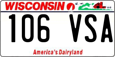 WI license plate 106VSA