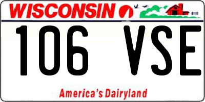 WI license plate 106VSE