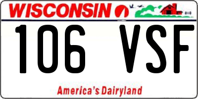 WI license plate 106VSF