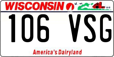 WI license plate 106VSG