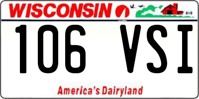 WI license plate 106VSI