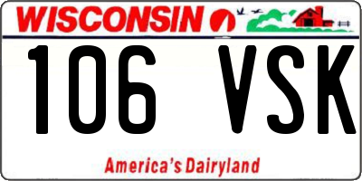 WI license plate 106VSK