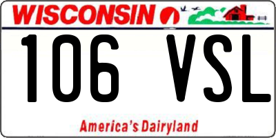 WI license plate 106VSL