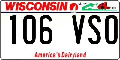 WI license plate 106VSO