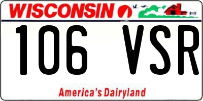 WI license plate 106VSR