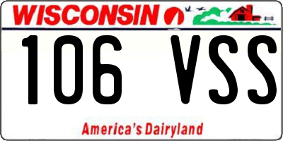 WI license plate 106VSS