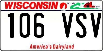 WI license plate 106VSV
