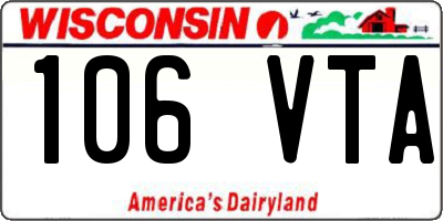 WI license plate 106VTA