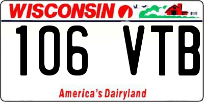 WI license plate 106VTB