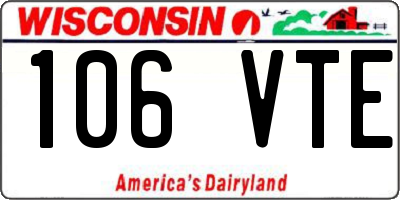 WI license plate 106VTE